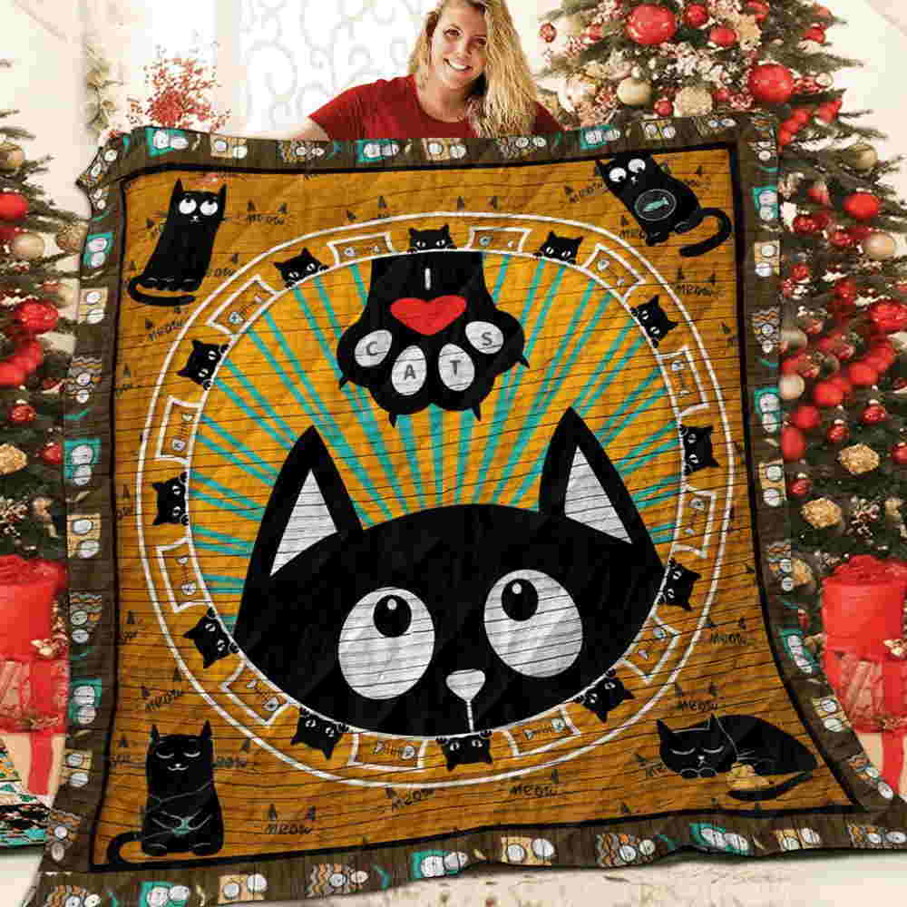 Cat Ah Ah Ah 3D Quilt Blanket