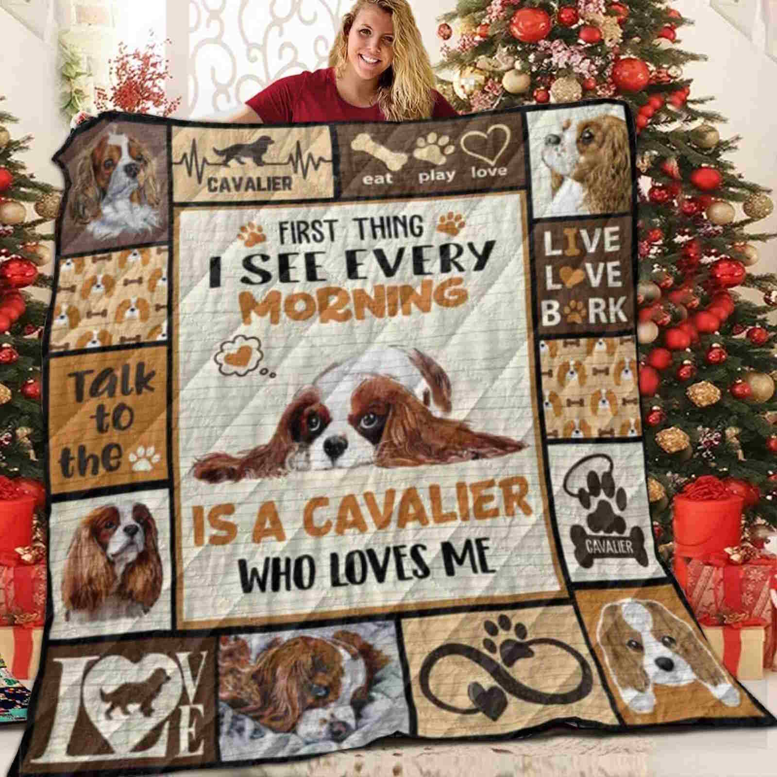 Cavalier King Charles Spaniel Dog In My Mind Quilt Blanket