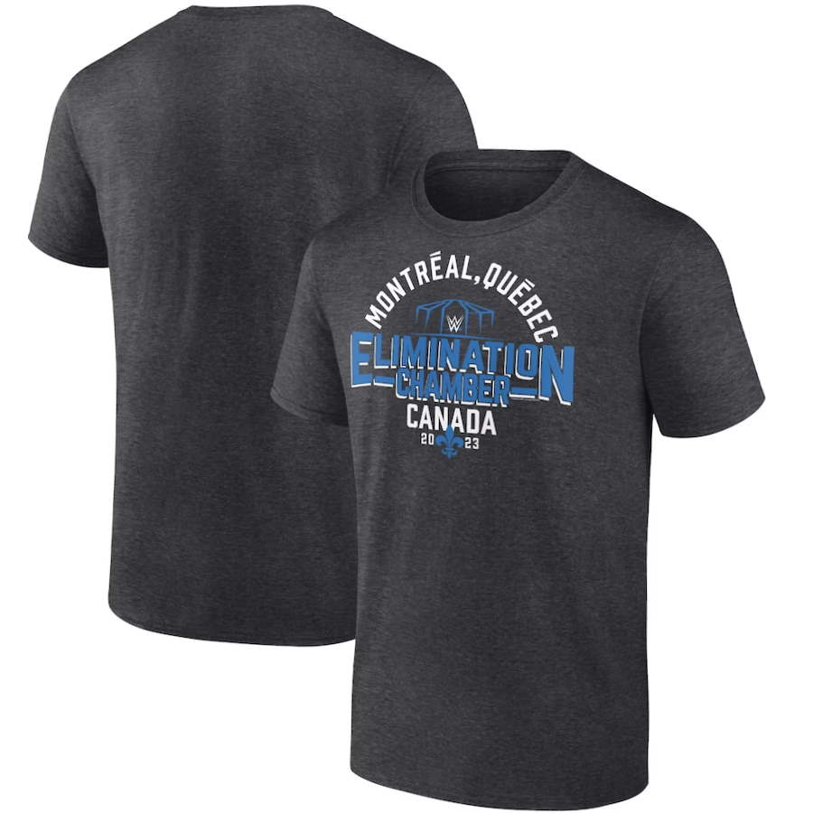 Charcoal WWE Elimination Chamber 2023 Montreal T-Shirt