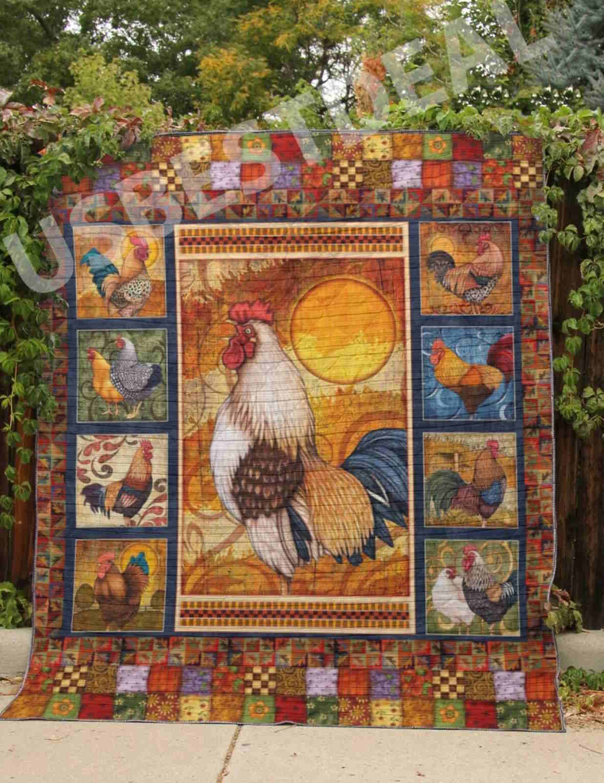 Chickenthe Sun Will Rise 3D Quilt Blanket