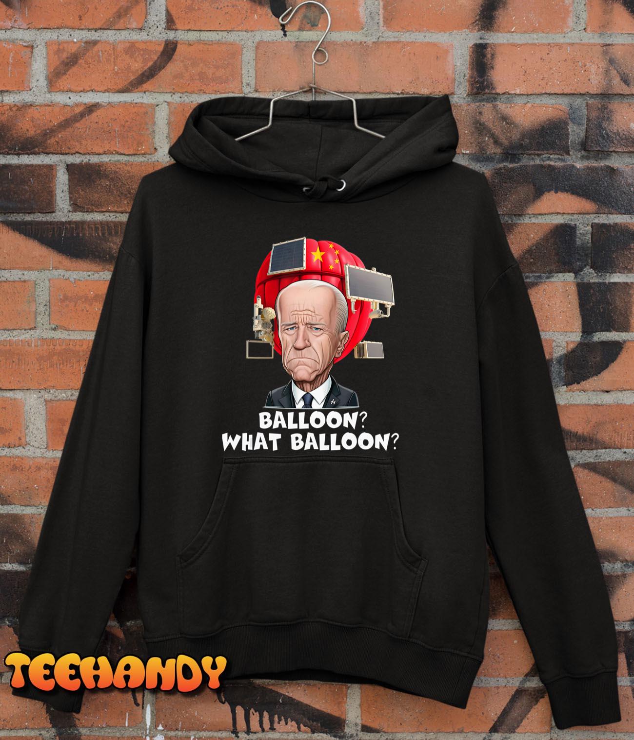 Chinese Spy Balloon Funny Surveillance Joe Biden China Flag T-Shirt