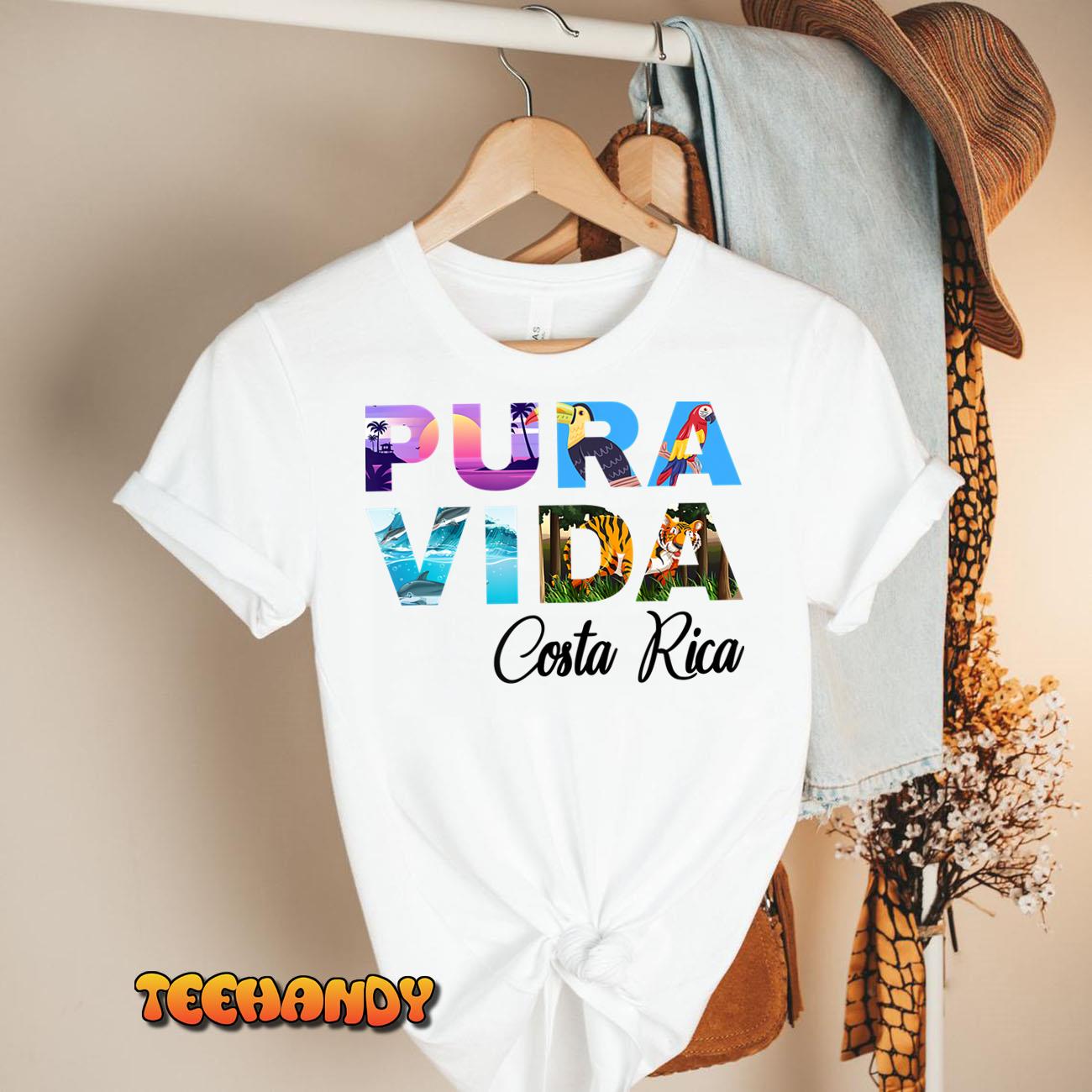 Costa Rica Pura Vida Toucan Tropical Surf Beach Vibes T-Shirt