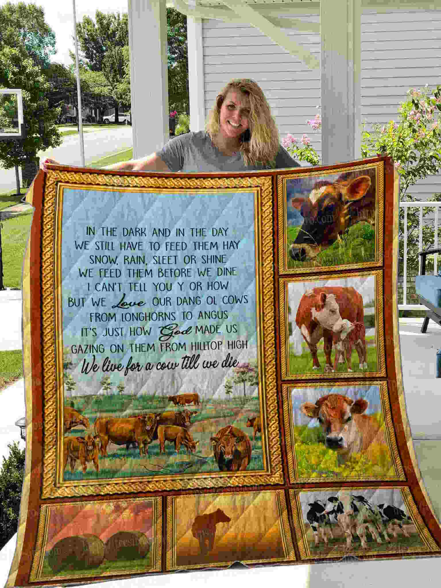 Cow Poem 3D Quilt Blanket