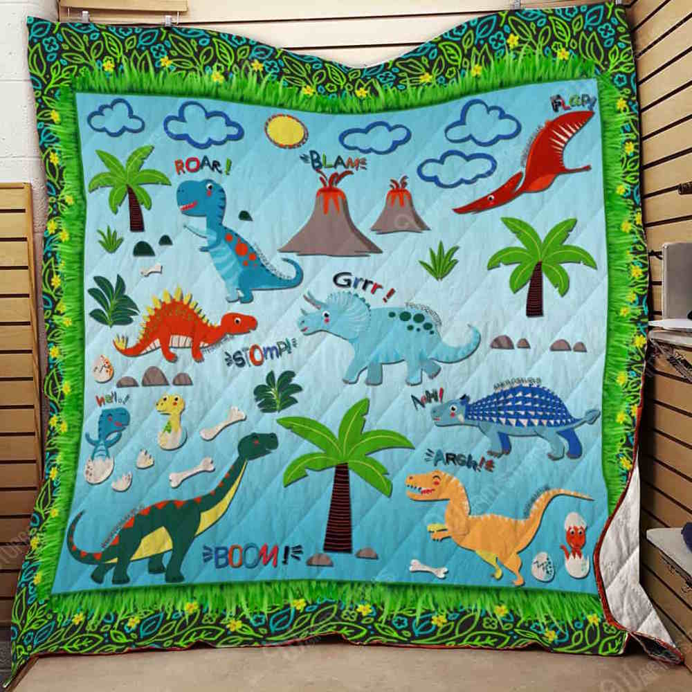 Cute Dinosaurs 3D Quilt Blanket