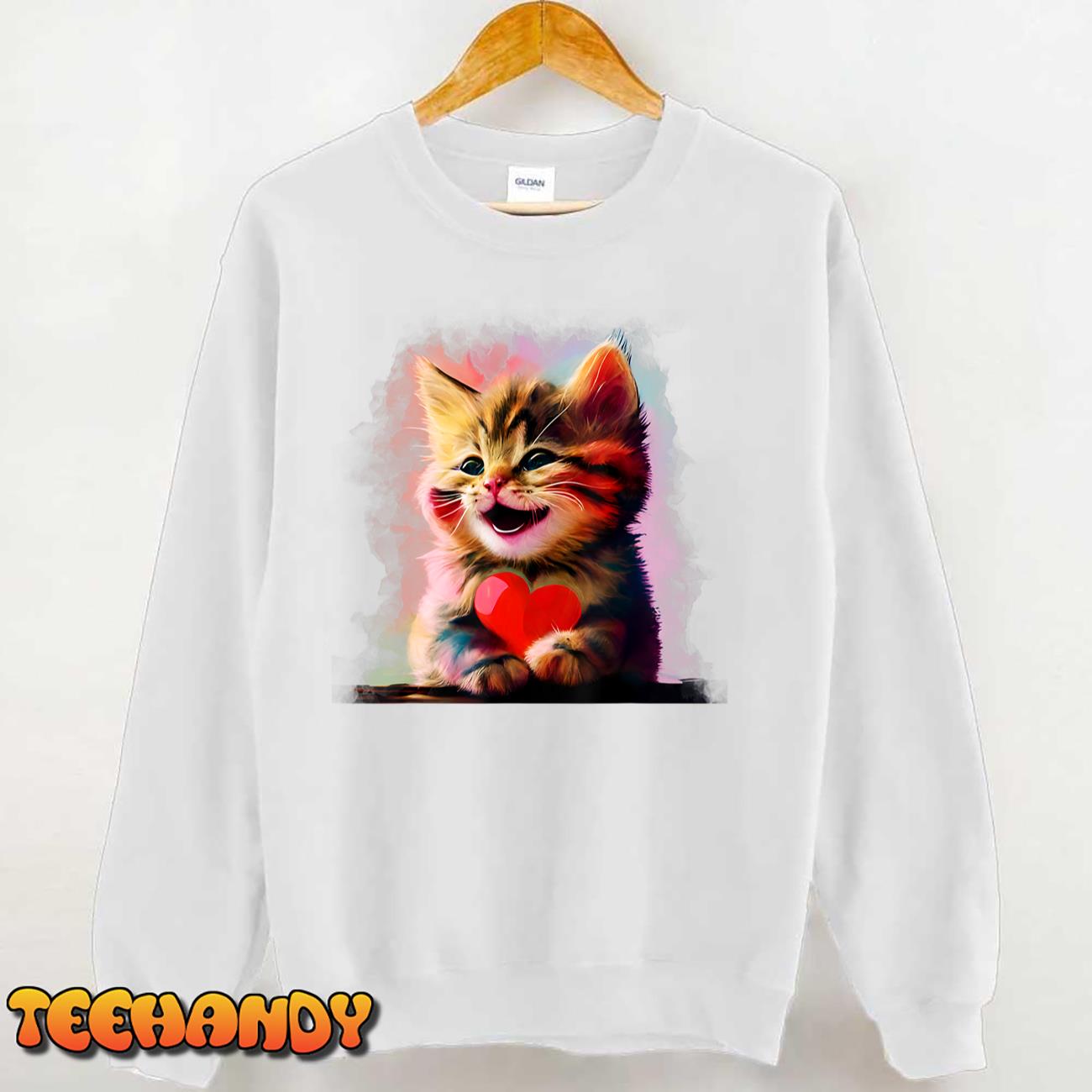 Cute Kitten for Cat Lovers Colorful Art Kitty Adoption T-Shirt