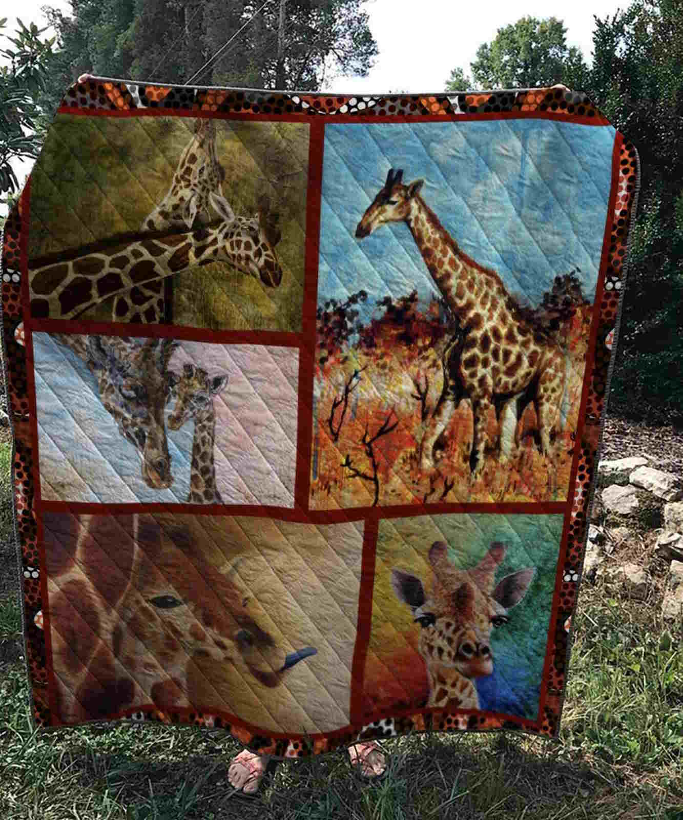 Cute Of Giraffe 3D Quilt Blanket