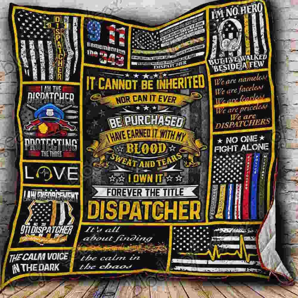 Dispatcher Thin Gold Line Quilt Blanket