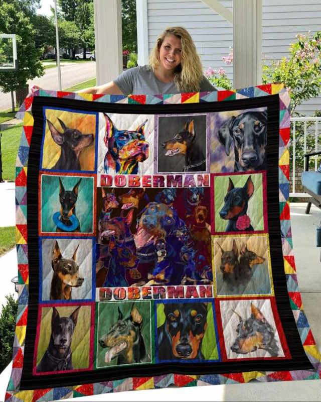 Doberman 3D Quilt Blanket