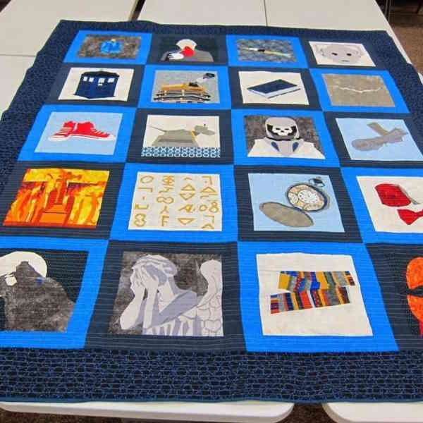 Doctor Who Blue Fabric 3D Quilt Blanket