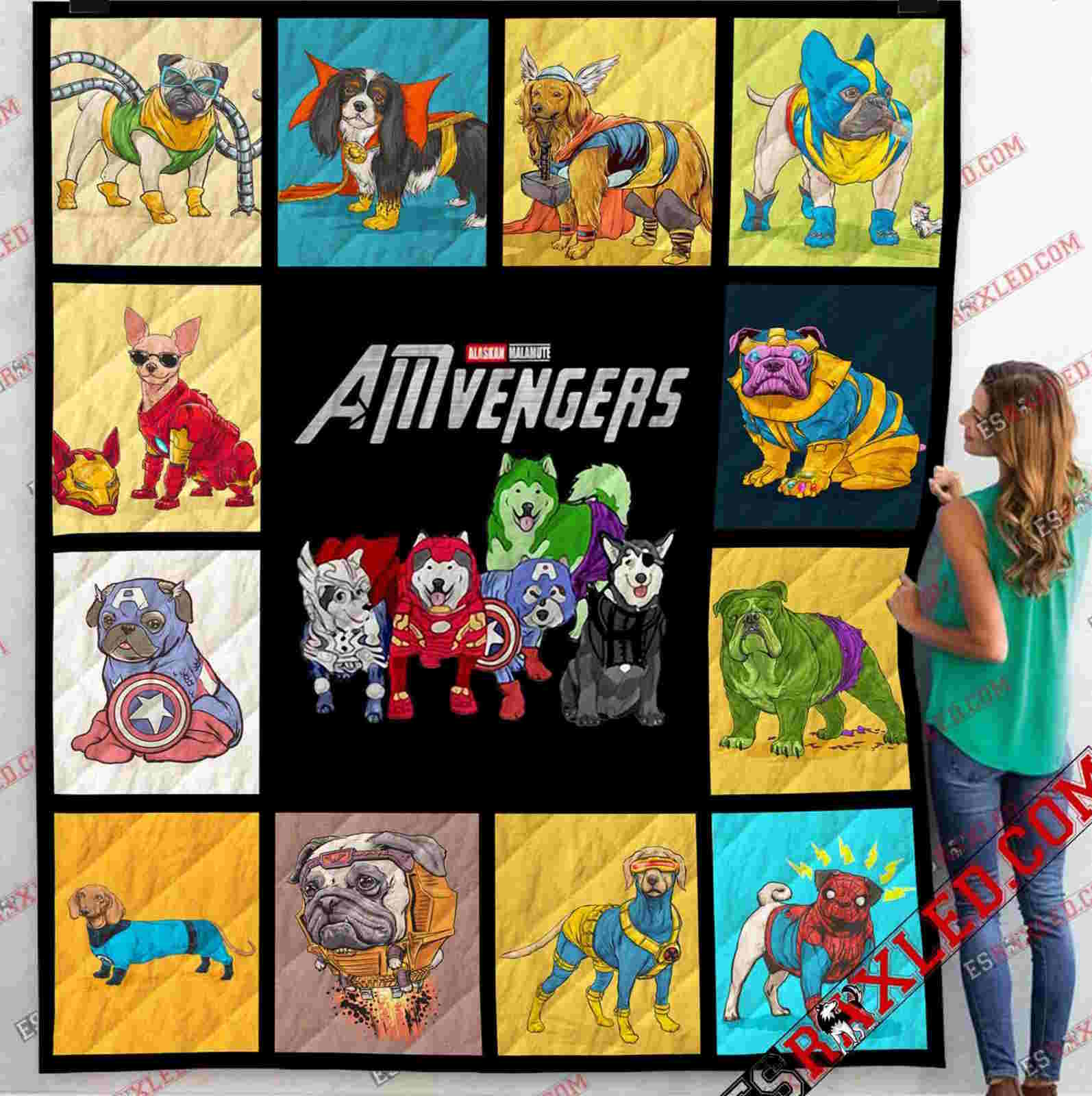 Dog Avenger Quilt Marvel Infinity War End Game 3D Quilt Blanket