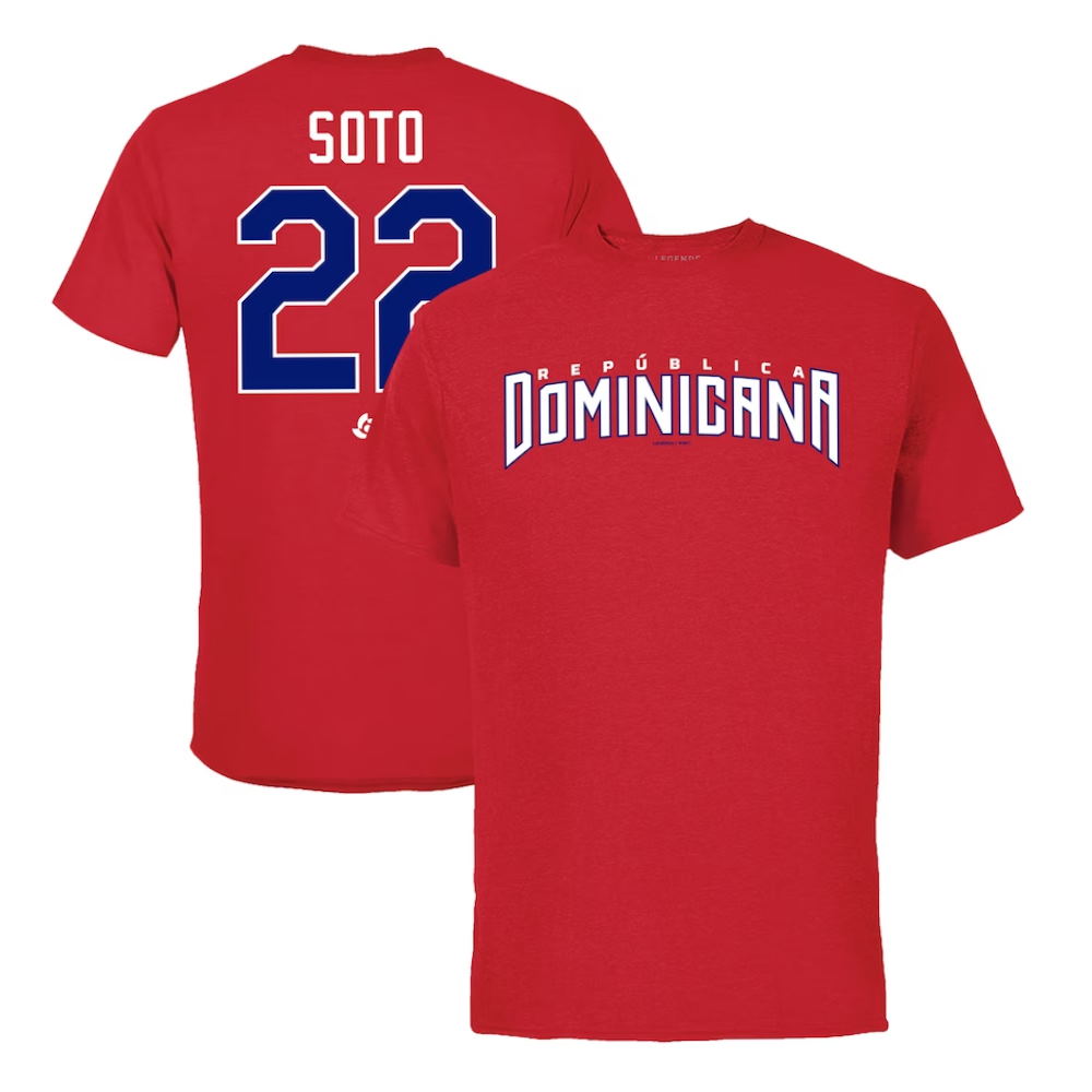 Dominican Republic Baseball Juan Soto 2023 World Baseball Classic Name & Number T-Shirt