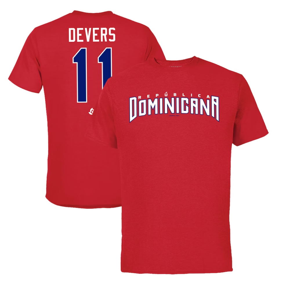 Dominican Republic Baseball Rafael Devers 2023 World Baseball Classic Name & Number T-Shirt