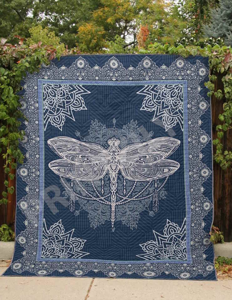 Dragonfly Lovely Violet Dragonfly Christmas Gift Quilt Blanket