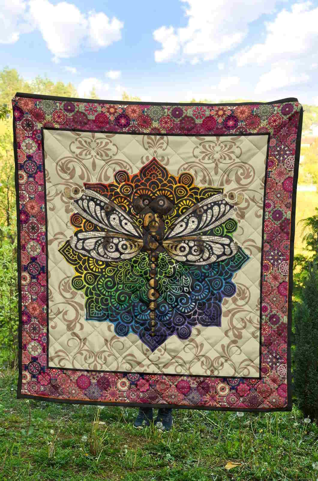 Dragonfly Tandala Love Dragonfly 3D Quilt Blanket