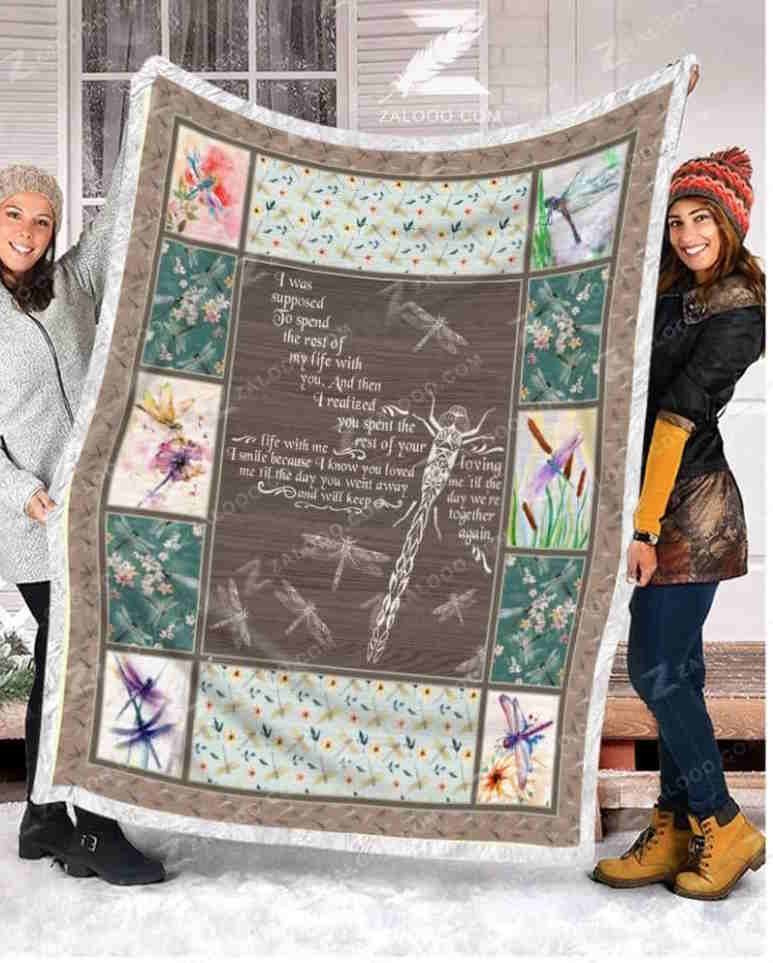 Dragonfly Together Again Christmas Gift Quilt Blanket