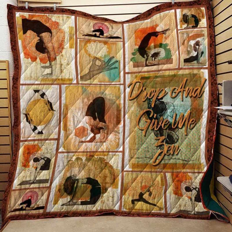 Drop And Give Me Fen Yoga 3D Quilt Blanket