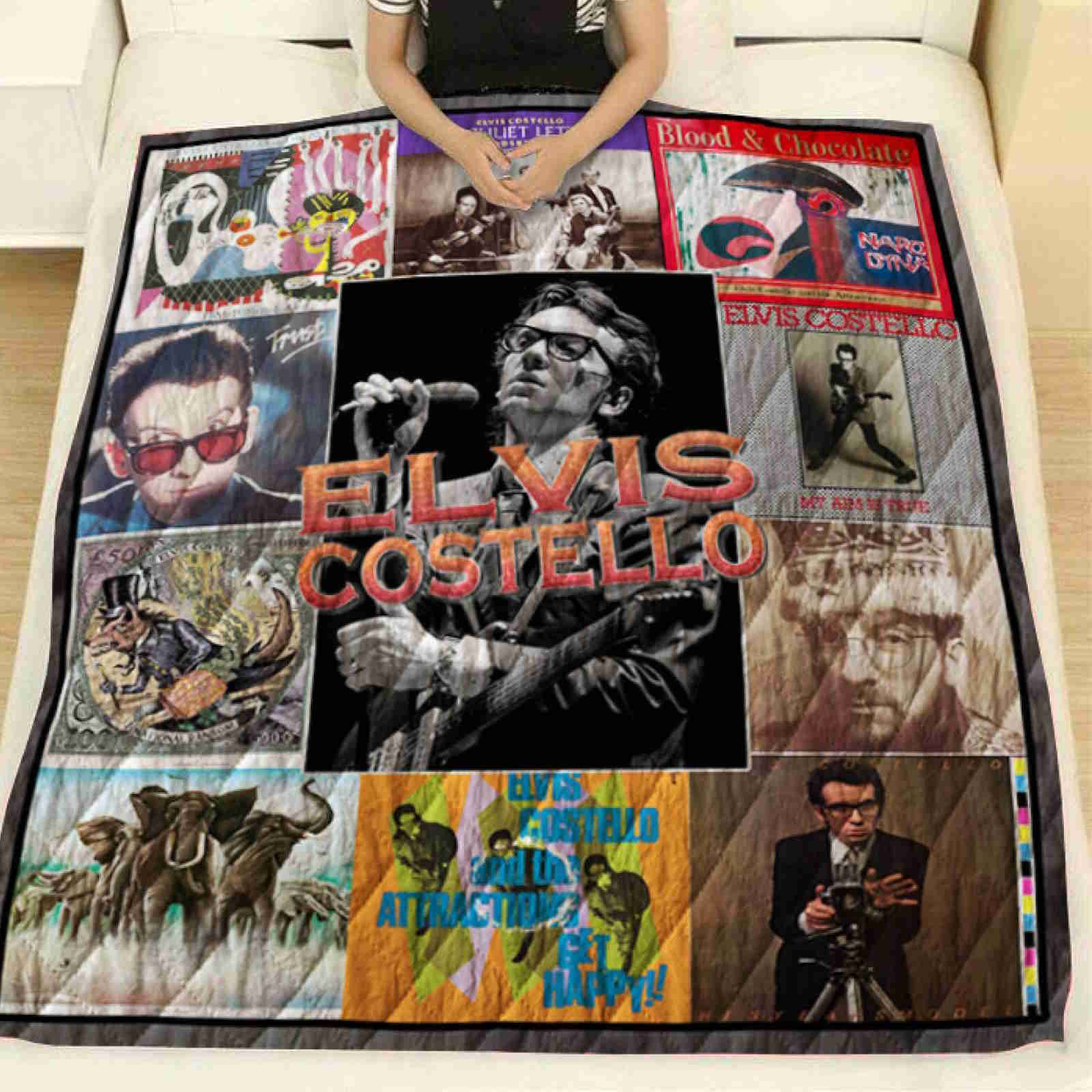 Elvis Costello 3D Quilt Blanket