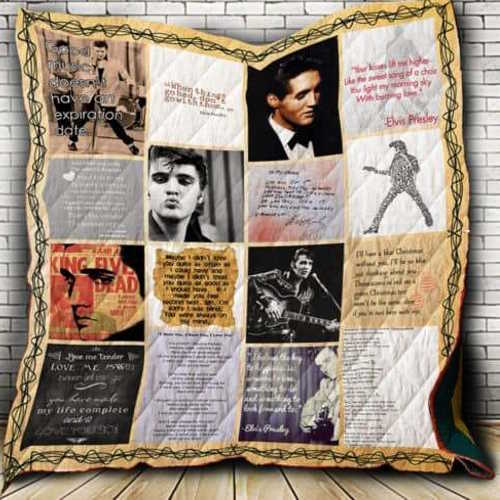 Elvis Presley Lyrics Quilt Blanket