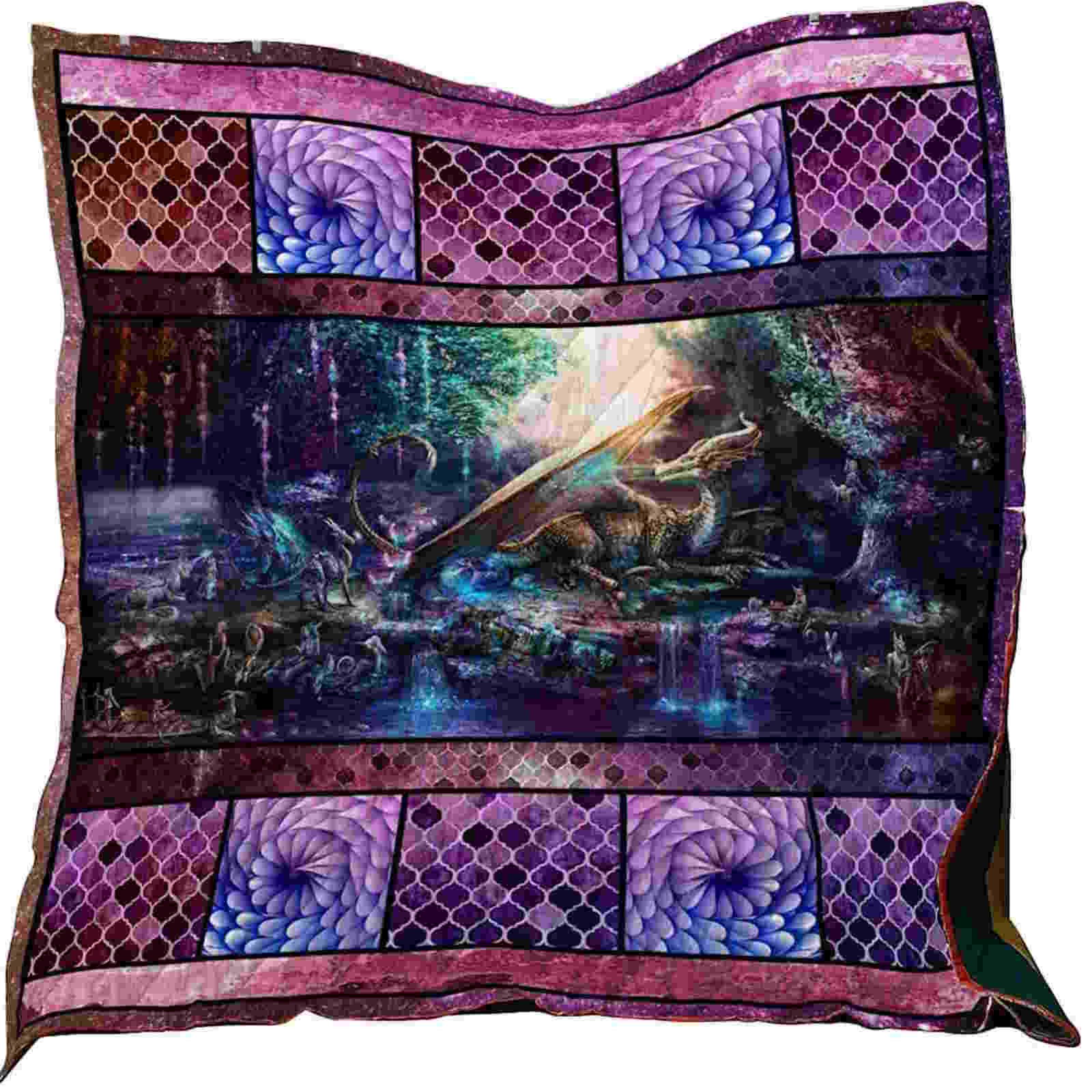 Fantasy Dragon Washable 3D Quilt Blanket