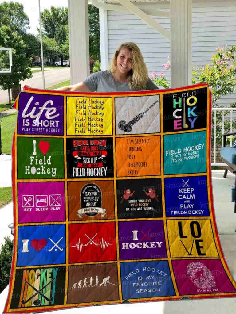 Field Hockey Quilt Blanket