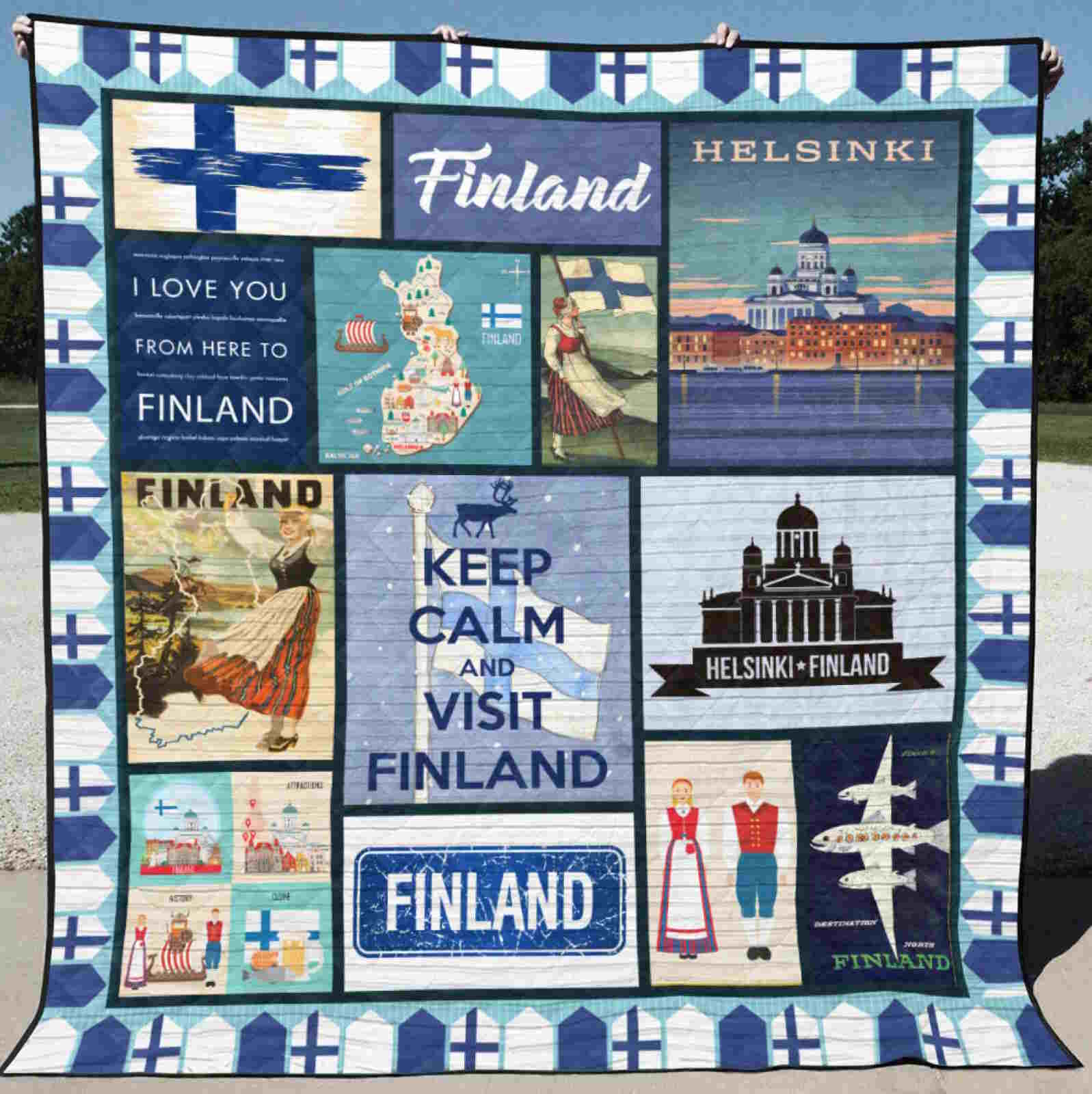 Finland 3D Quilt Blanket