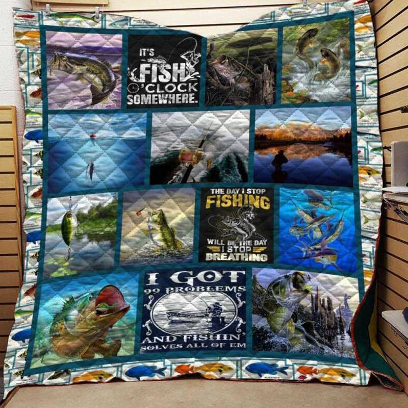 Fishing Is Life Quilt Blanket