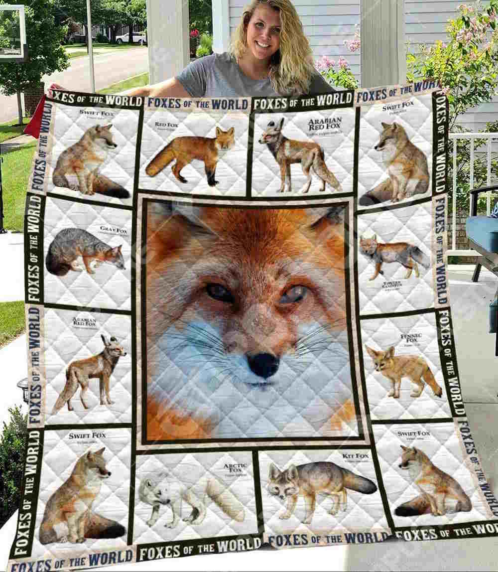 Foxes Of The World Art Like 3D Quilt Blanket