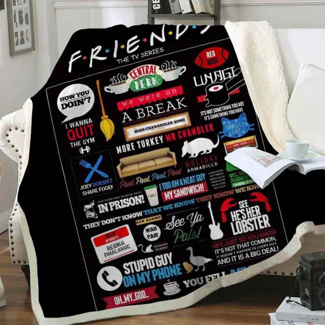 Friends Black 3D Quilt Blanket