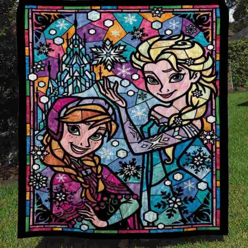 Frozen Elsa And Anna 3D Quilt Blanket