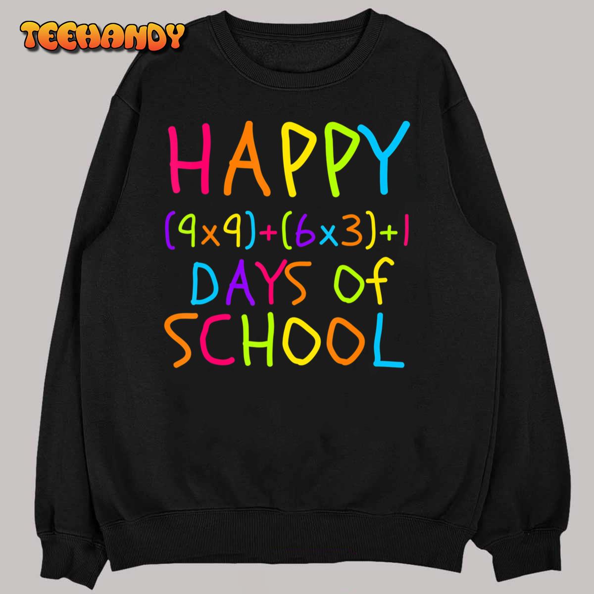 Funny 100th Day of School Teacher Kids 100 Days Math Formula T-Shirt