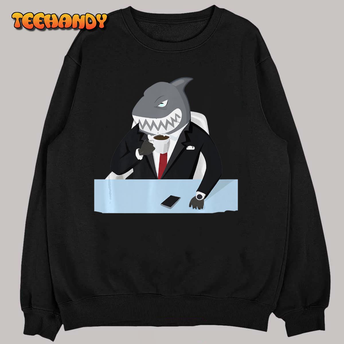 Funny Business Shark Drink Coffee Gift Ideas Premium T-Shirt