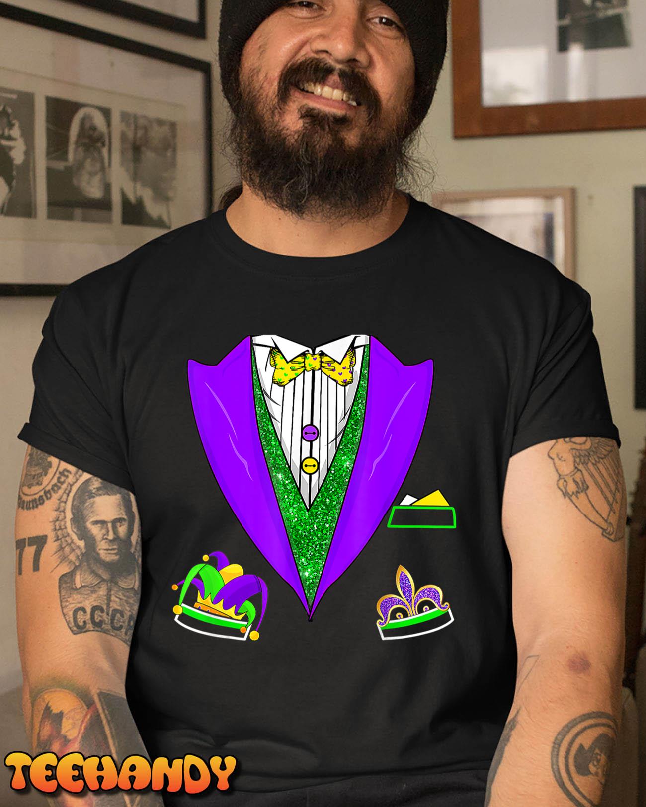 Funny Tuxedo Mardi Gras Suit Vest Party Festival Costume T-Shirt