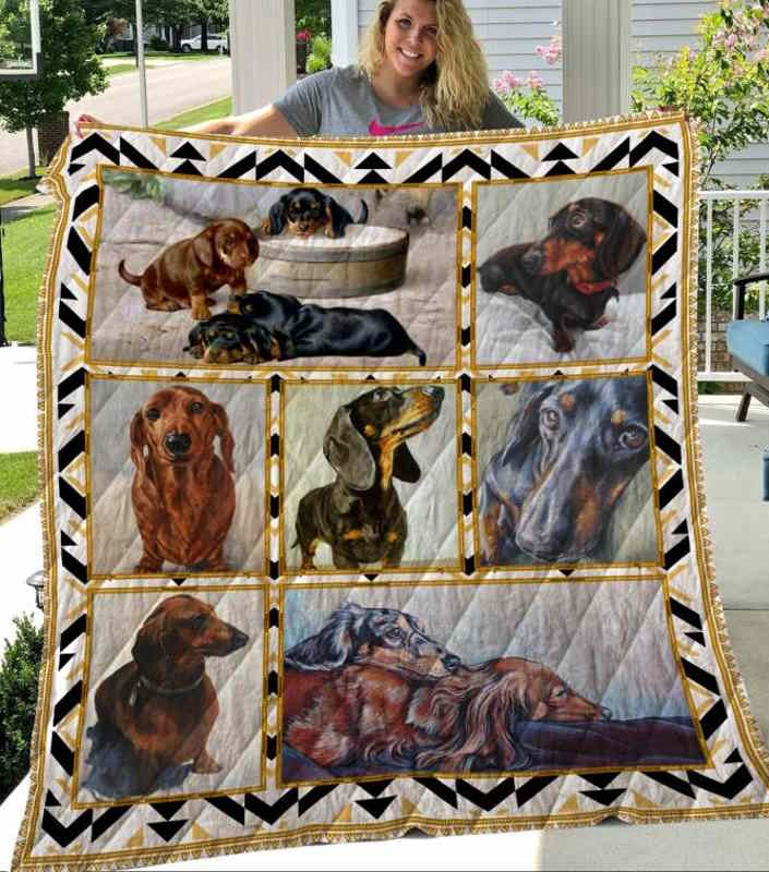 G12 Dachshund 3D Quilt Blanket