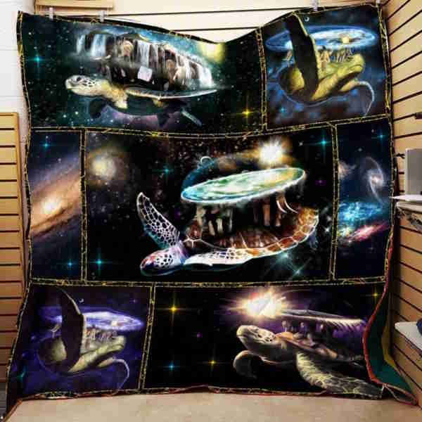 Galaxy Turtle 3D Quilt Blanket