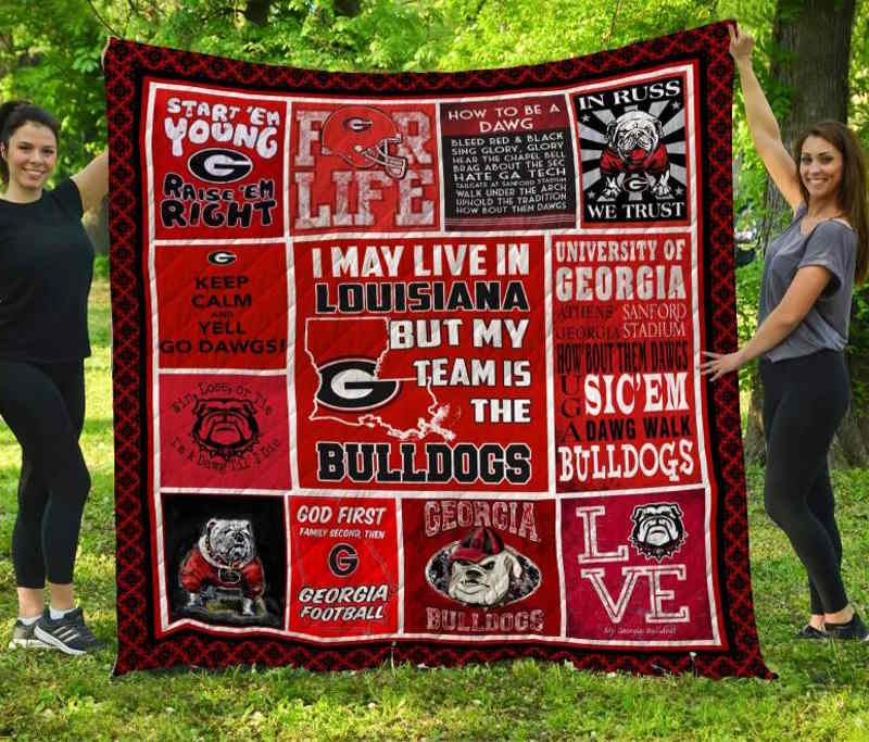 Georgia Bulldogs Louisiana 3D Quilt Blanket