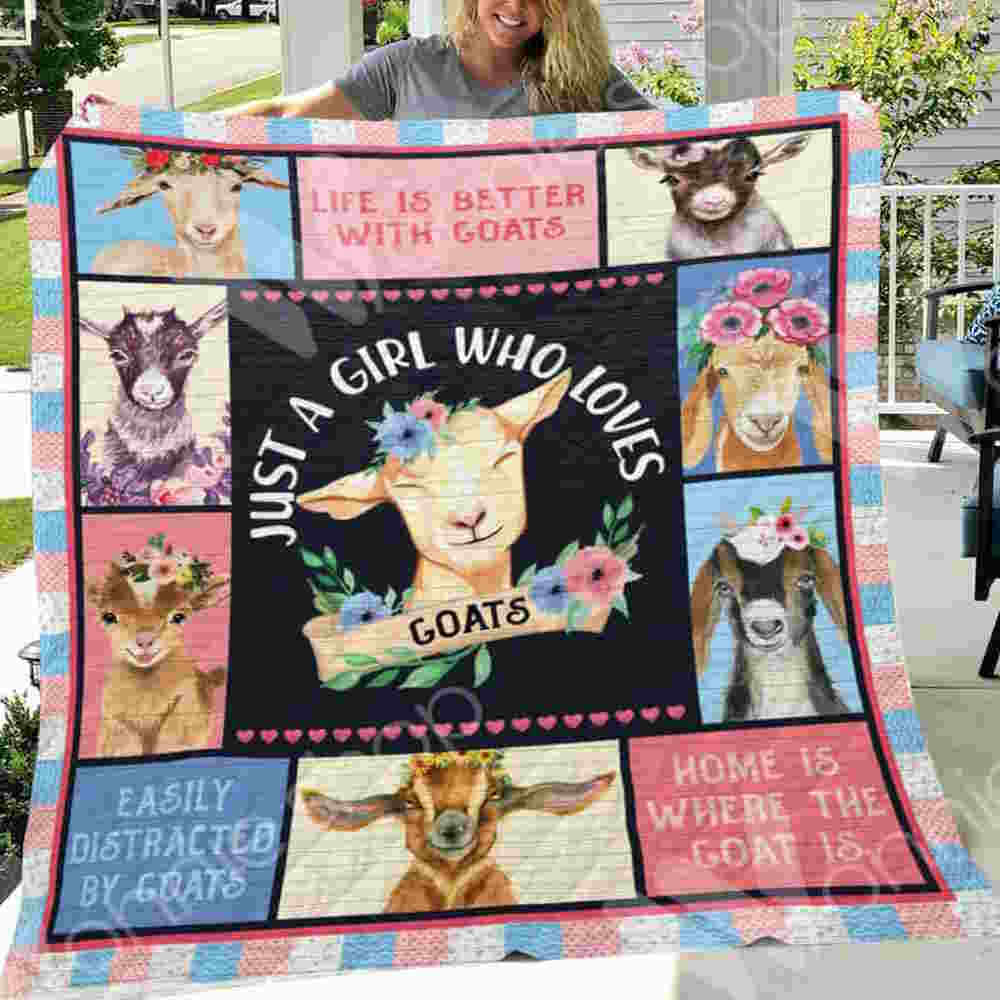 Goat Cute Goats At Home 3D Quilt Blanket