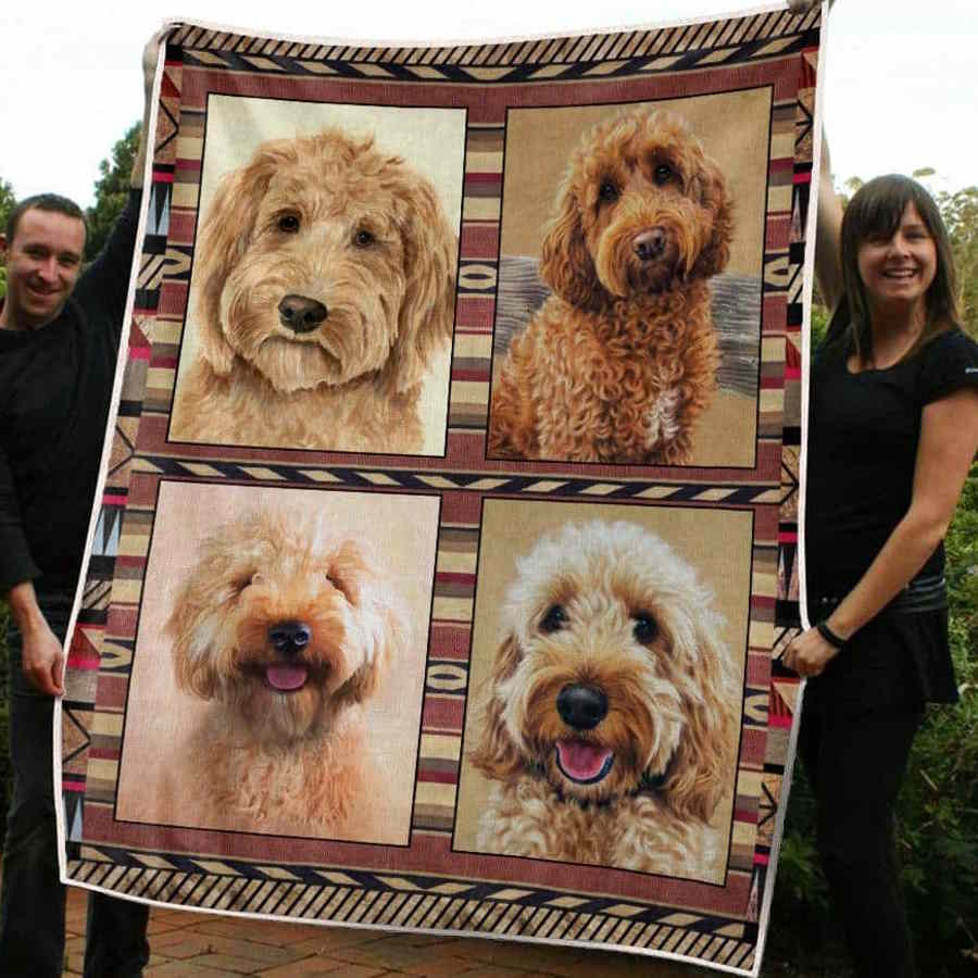 Golden Doodle Lovely 3D Quilt Blanket