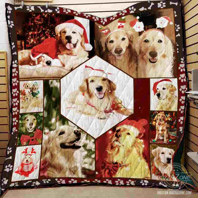 Golden Retriever Christmas Collection 3D Quilt Blanket