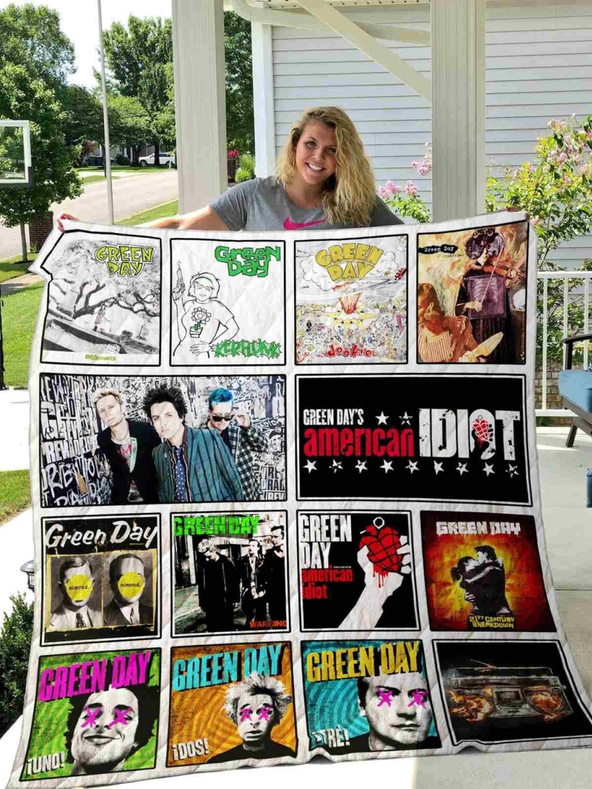 Green Day Quilt Blanket