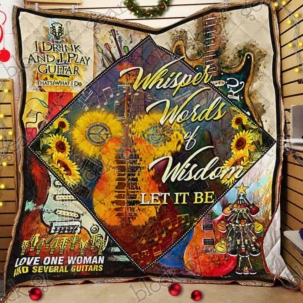 Guitar Let It 3D Quilt Blanket