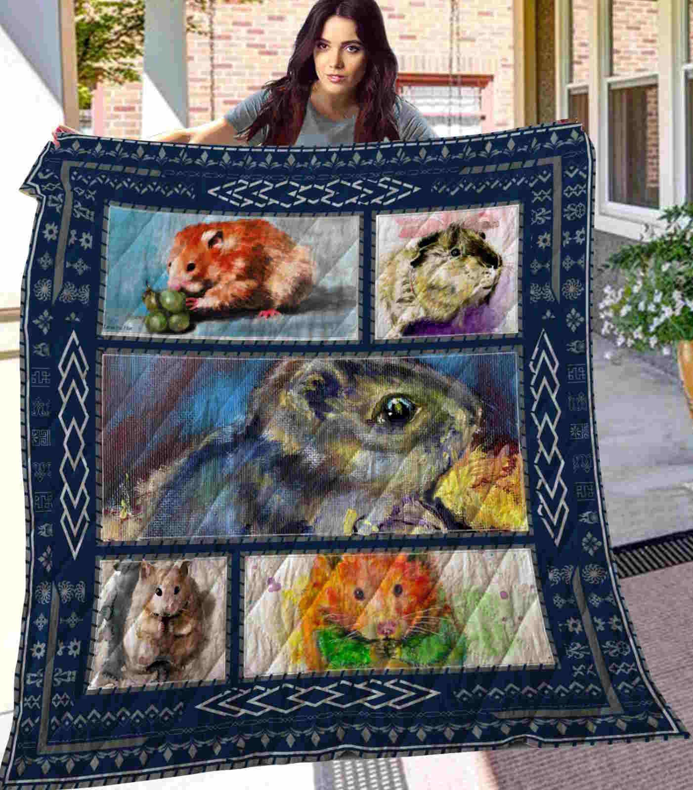 Hamster 3D Quilt Blanket