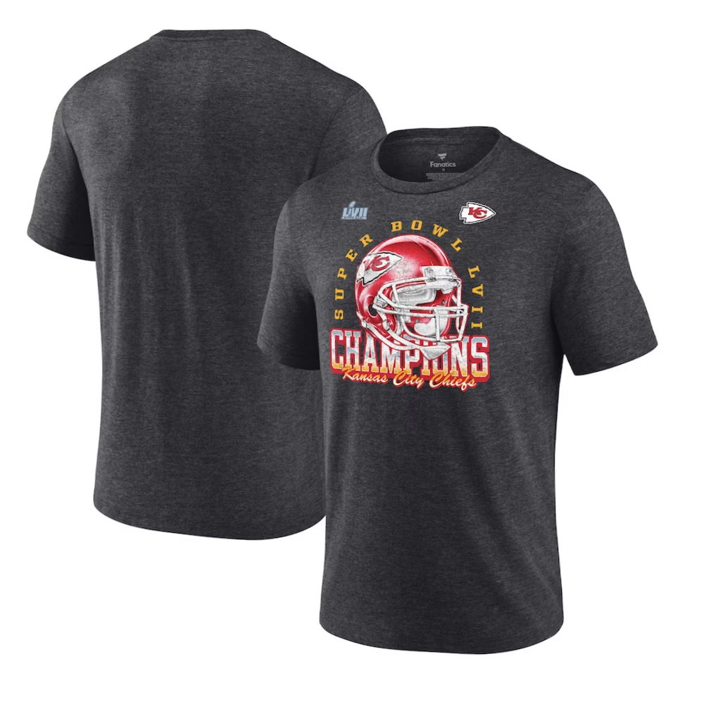 Heather Charcoal Kansas City Chiefs Super Bowl LVII Champions Still Prime Tri-Blend T-Shirt