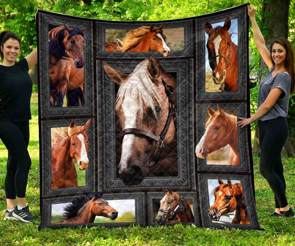 Horse Beauty Brown All Over Print Quilt Blanket