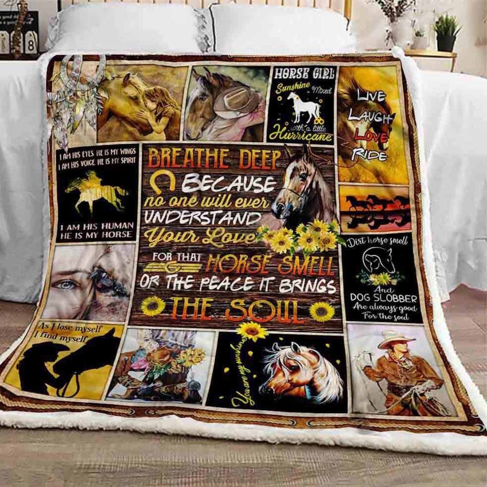 Horse Breathe Deep 3D Quilt Blanket