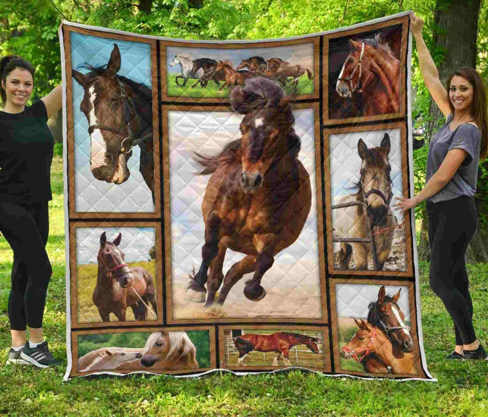 Horse Run Baby 3D Quilt Blanket