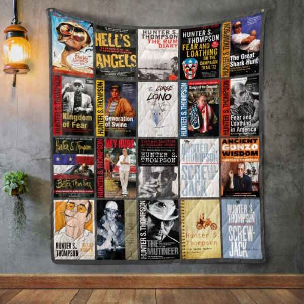 Hunter S. Thompson Books 3D Quilt Blanket