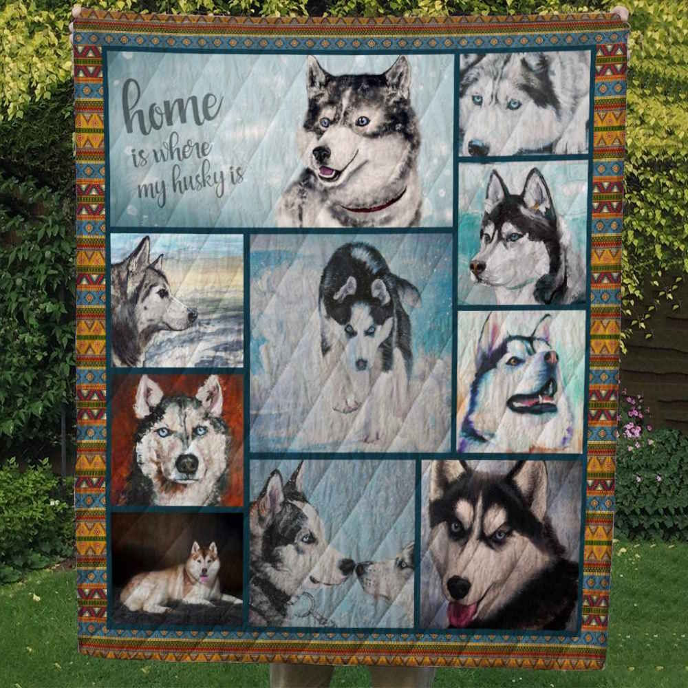 Husky 3D Quilt Blanket