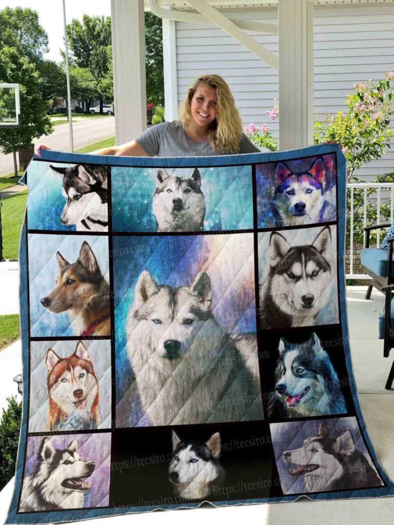 Husky Illus Quilt Blanket