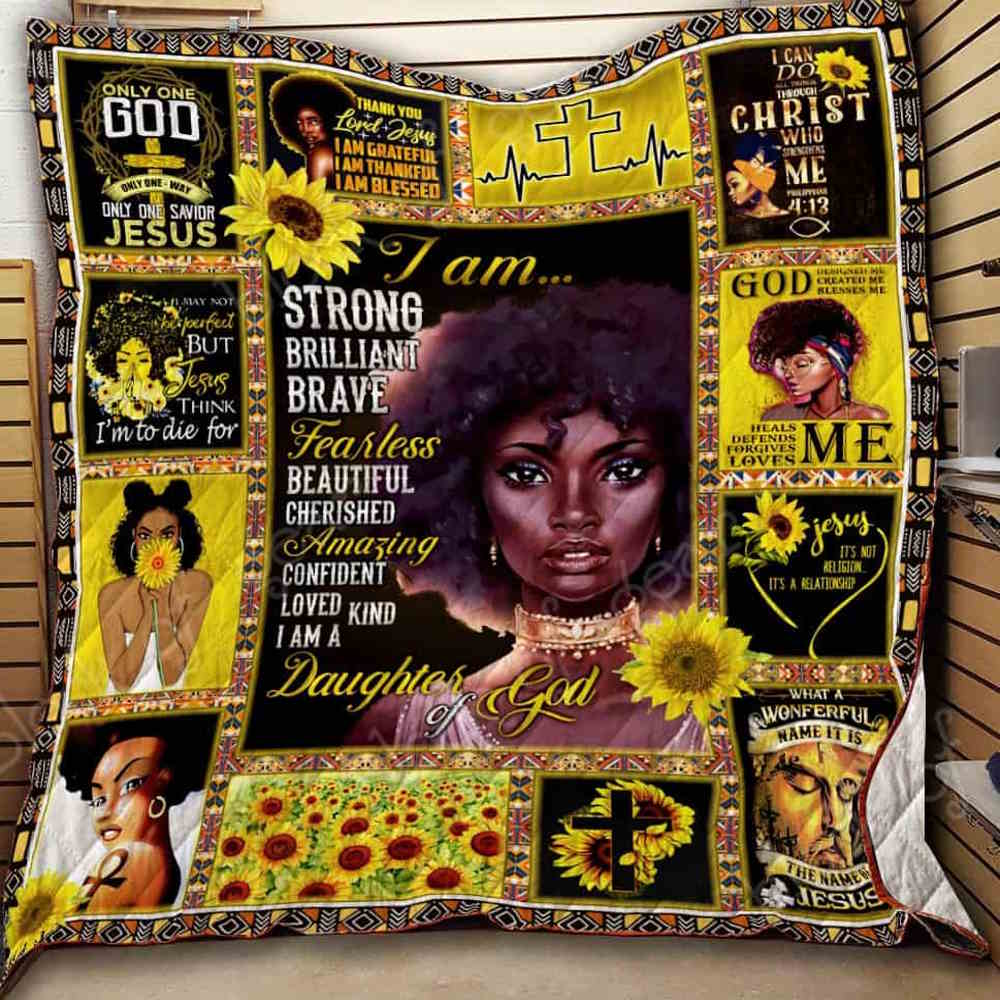 I Amdaughter Of God, Black Woman Quilt Blanket