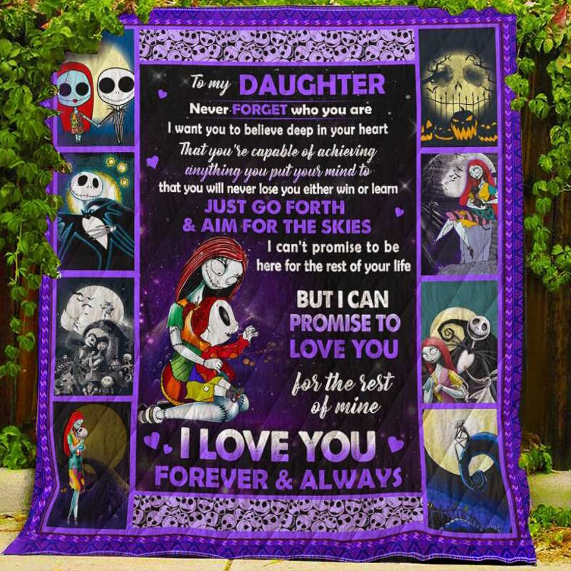 I Love You Forever Always The Nightmare Before Christmas Quilt Blanket